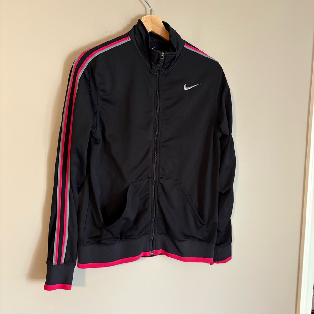 Nike‎ black Track Jacket with Pink Stripes women’s medium